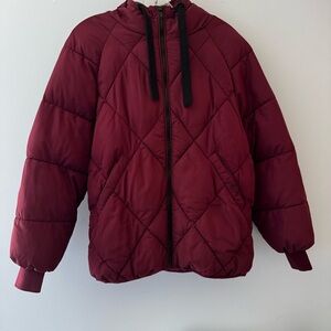 Noisy May Burgundy Puffer Jacket – XS